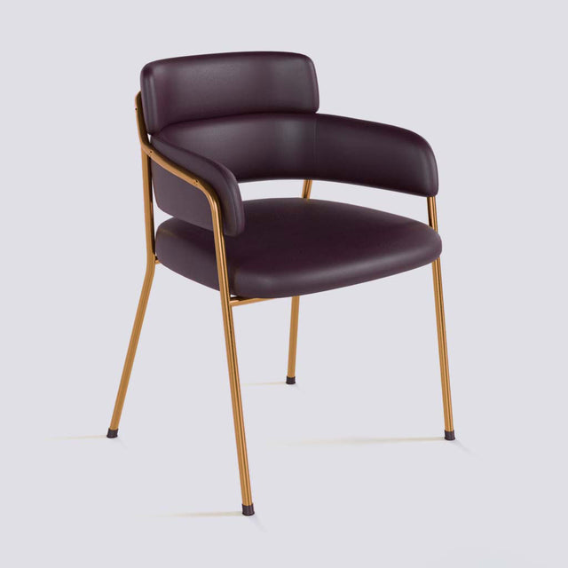 Plushy Lounge Chair In Rose Gold Electroplated Metal Frame | 479