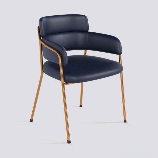 Plushy Lounge Chair In Rose Gold Electroplated Metal Frame | 479