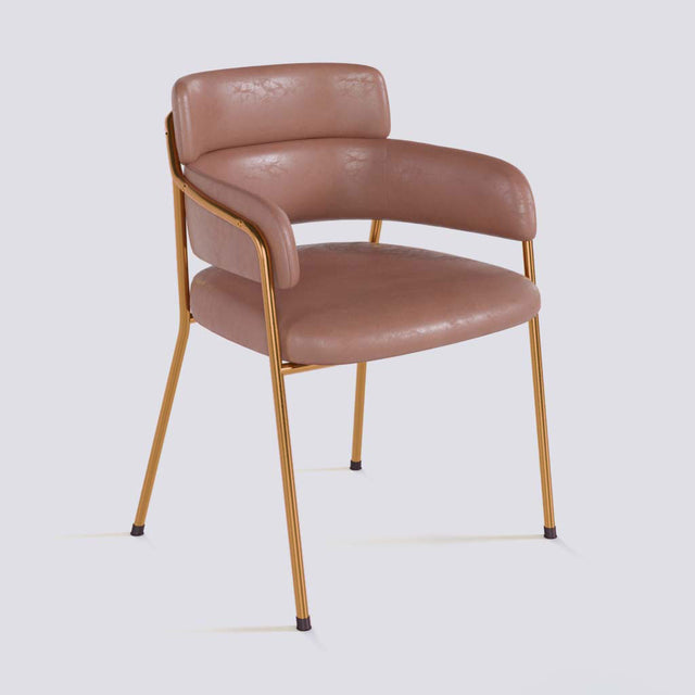 Plushy Lounge Chair In Rose Gold Electroplated Metal Frame | 479