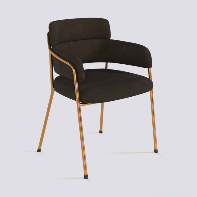 Plushy Lounge Chair In Rose Gold Electroplated Metal Frame | 479