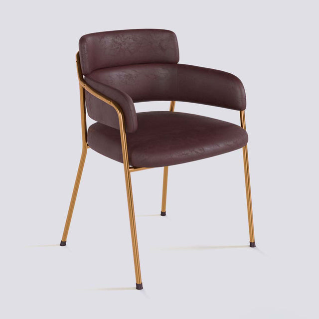 Plushy Lounge Chair In Rose Gold Electroplated Metal Frame | 479