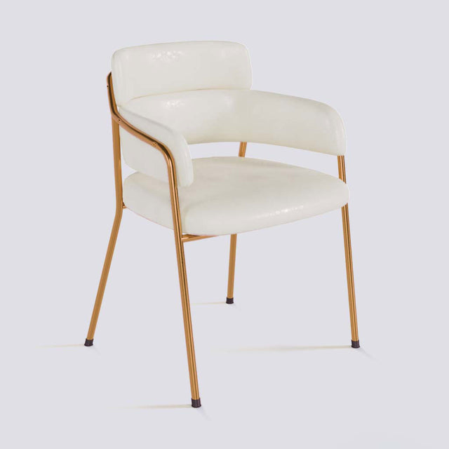 Plushy Lounge Chair In Rose Gold Electroplated Metal Frame | 479