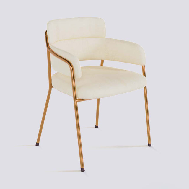 Plushy Lounge Chair In Rose Gold Electroplated Metal Frame | 479