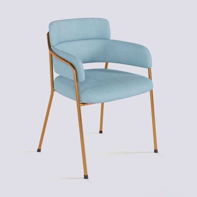 Plushy Lounge Chair In Rose Gold Electroplated Metal Frame | 479