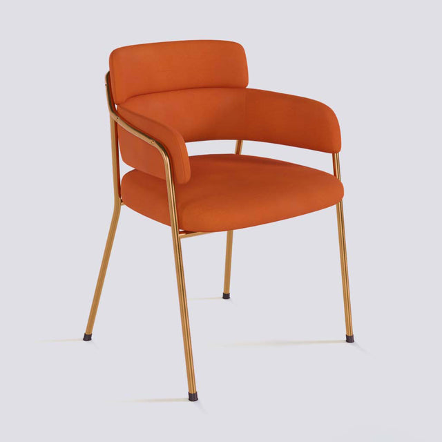 Plushy Lounge Chair In Rose Gold Electroplated Metal Frame | 479