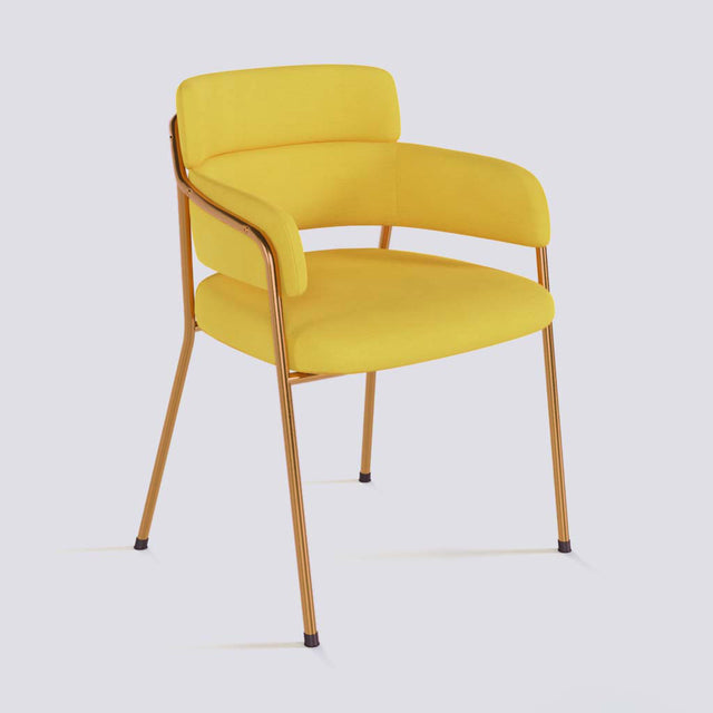 Plushy Lounge Chair In Rose Gold Electroplated Metal Frame | 479