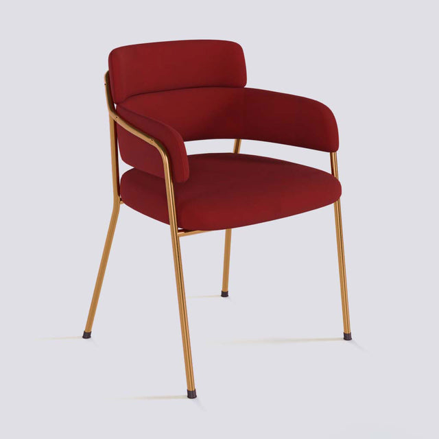 Plushy Lounge Chair In Rose Gold Electroplated Metal Frame | 479