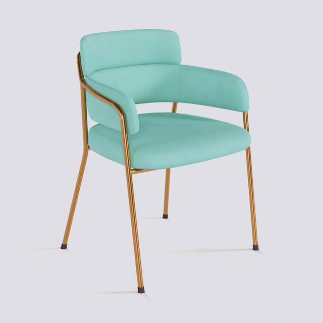 Plushy Lounge Chair In Rose Gold Electroplated Metal Frame | 479