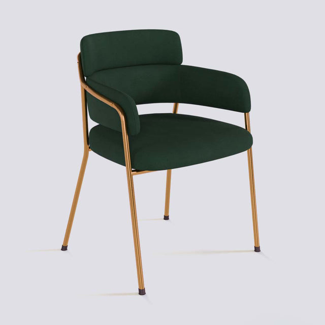 Plushy Lounge Chair In Rose Gold Electroplated Metal Frame | 479