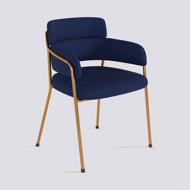 Plushy Lounge Chair In Rose Gold Electroplated Metal Frame | 479