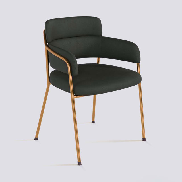 Plushy Lounge Chair In Rose Gold Electroplated Metal Frame | 479