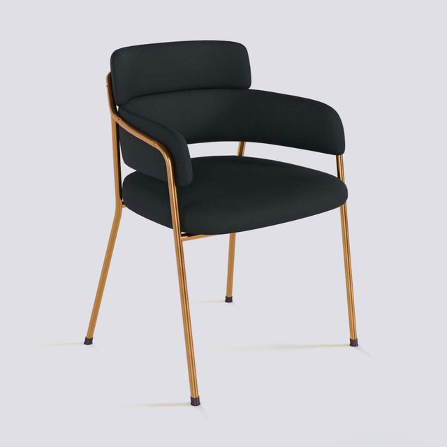 Plushy Lounge Chair In Rose Gold Electroplated Metal Frame | 479