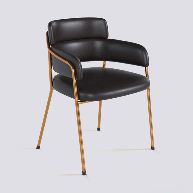 Plushy Lounge Chair In Rose Gold Electroplated Metal Frame | 479