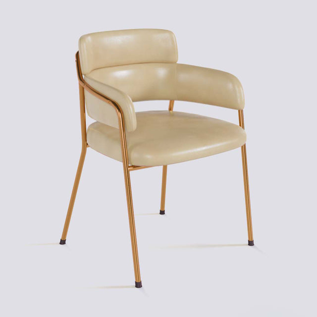 Plushy Lounge Chair In Rose Gold Electroplated Metal Frame | 479