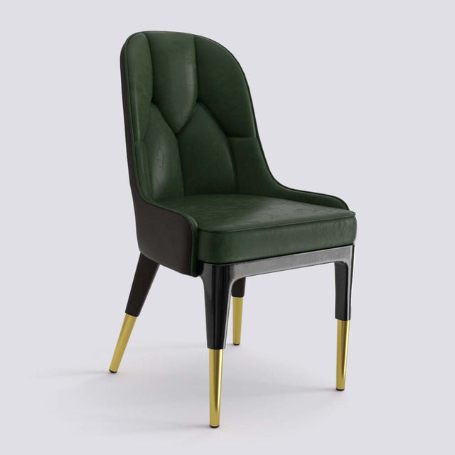 Iconic Dining Chair In Wooden Polish + Gold Cap | 503