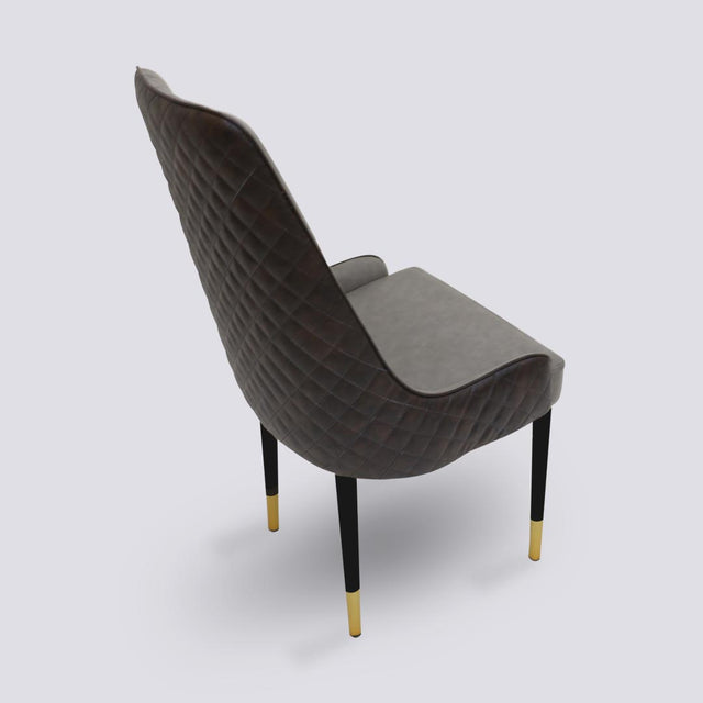 Imperial Dining Chair In Powder Coated + Gold Caps Metal Base | 501