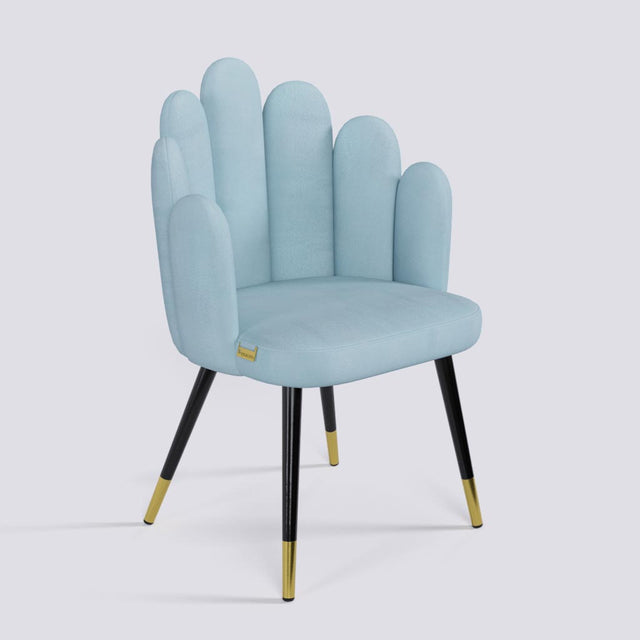 Finger Lounge Chair in Powder Coated + Gold Caps Metal Base | 1930