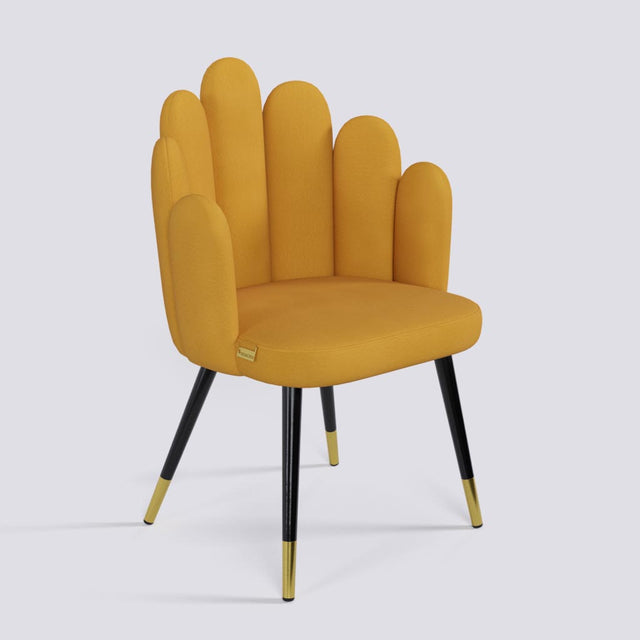 Finger Lounge Chair in Powder Coated + Gold Caps Metal Base | 1930