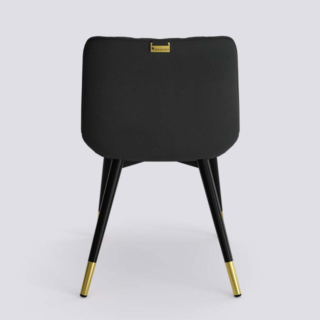 Aesthetic Dining Chair_Metal Base_Luxury_Chair_Midnight Black Velvet_475_Luxe_Back View