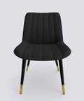 Aesthetic Dining Chair_Metal Base_Luxury_Chair_Midnight Black Velvet_475_Luxe_Front View