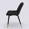 Aesthetic Dining Chair_Metal Base_Luxury_Chair_Midnight Black Velvet_475_Luxe_Side View