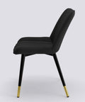 Aesthetic Dining Chair_Metal Base_Luxury_Chair_Midnight Black Velvet_475_Luxe_Side View