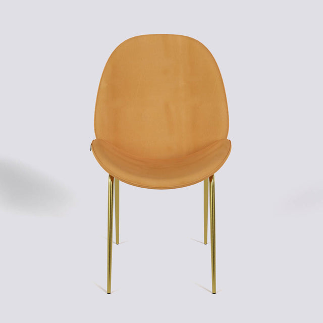 Curvy Dining Chair In Gold Electroplated Base | 486