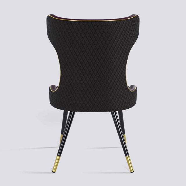 Empress Dining Chair in Powder Coated + Gold Caps Metal Base | 509