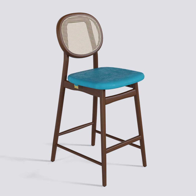 Fresco Bar Stool in Wooden Base With Cane | 633