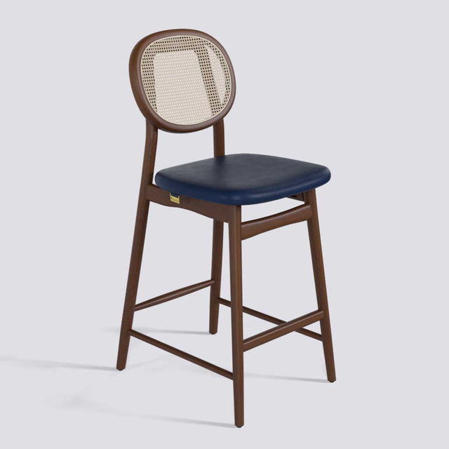 Fresco Bar Stool in Wooden Base With Cane | 633
