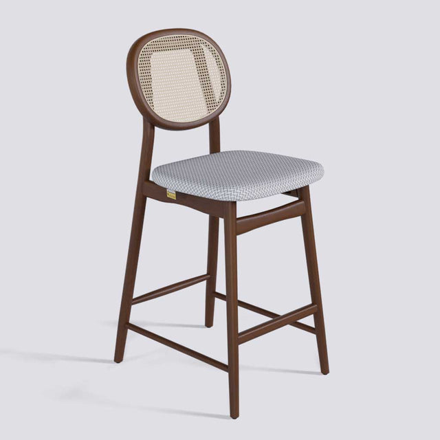 Fresco Bar Stool in Wooden Base With Cane (Printed) | 633