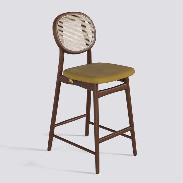 Fresco Bar Stool in Wooden Base With Cane | 633
