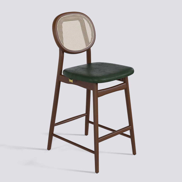 Fresco Bar Stool in Wooden Base With Cane | 633
