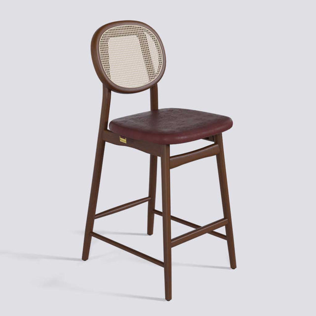 Fresco Bar Stool in Wooden Base With Cane | 633