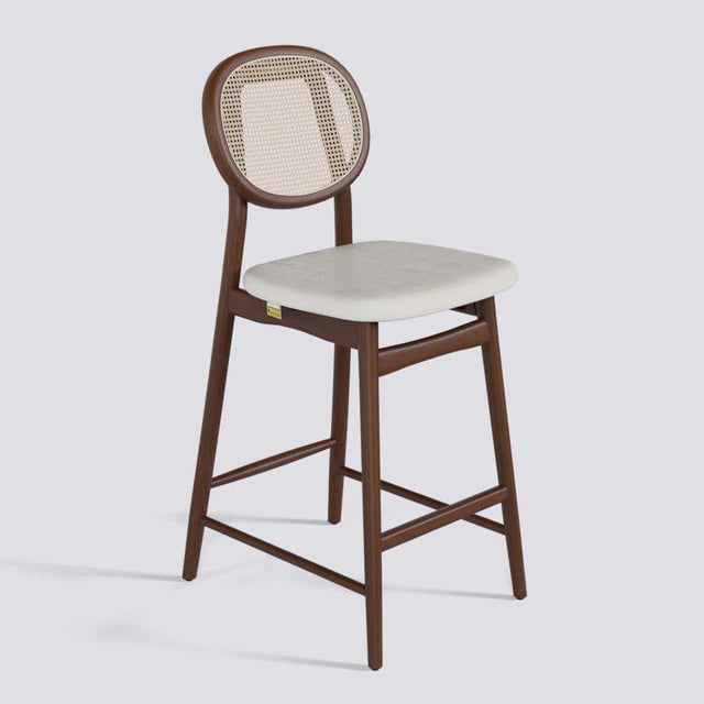 Fresco Bar Stool in Wooden Base With Cane | 633