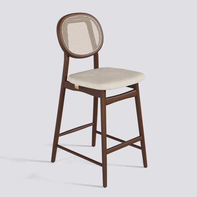 Fresco Bar Stool in Wooden Base With Cane | 633