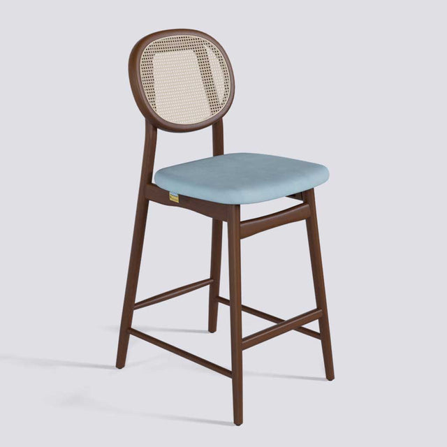 Fresco Bar Stool in Wooden Base With Cane | 633