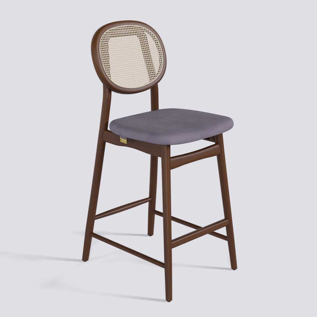 Fresco Bar Stool in Wooden Base With Cane | 633