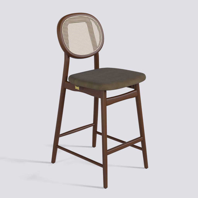 Fresco Bar Stool in Wooden Base With Cane | 633