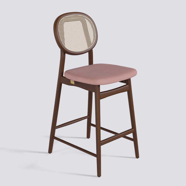 Fresco Bar Stool in Wooden Base With Cane | 633