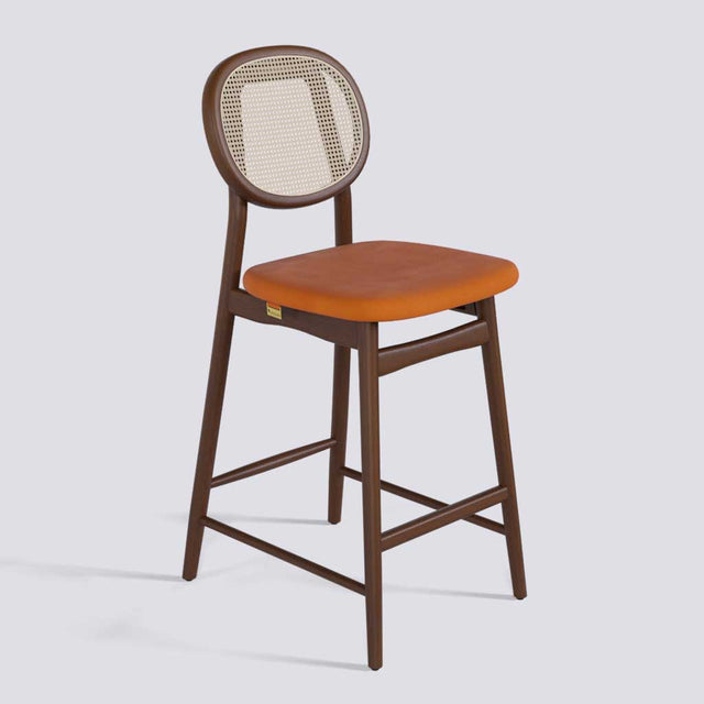 Fresco Bar Stool in Wooden Base With Cane | 633