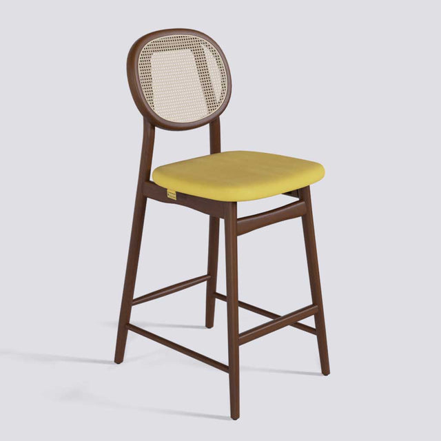 Fresco Bar Stool in Wooden Base With Cane | 633