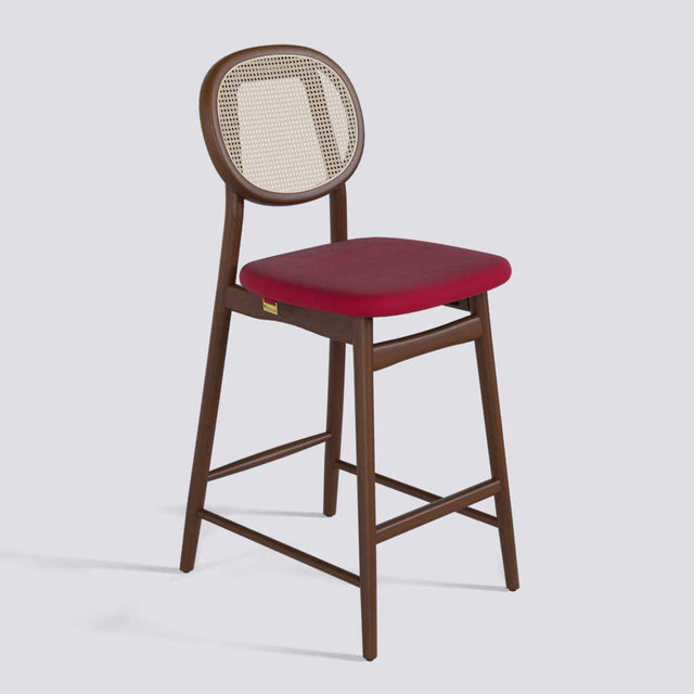 Fresco Bar Stool in Wooden Base With Cane | 633