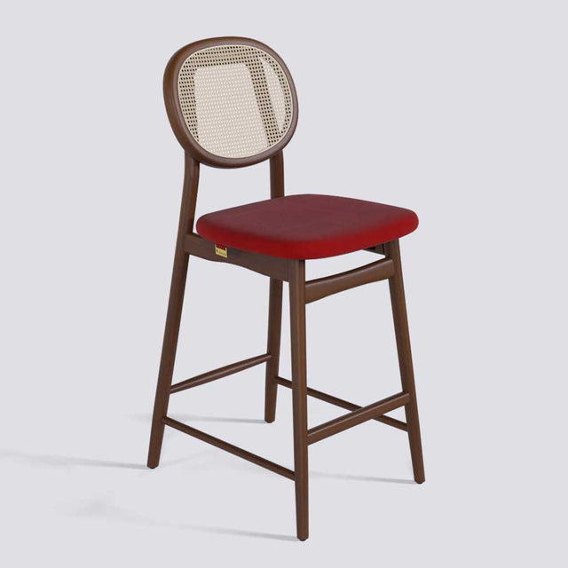 Fresco Bar Stool in Wooden Base With Cane | 633