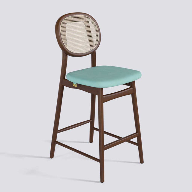 Fresco Bar Stool in Wooden Base With Cane | 633