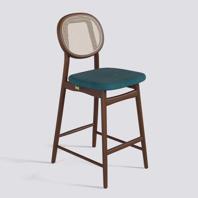 Fresco Bar Stool in Wooden Base With Cane | 633
