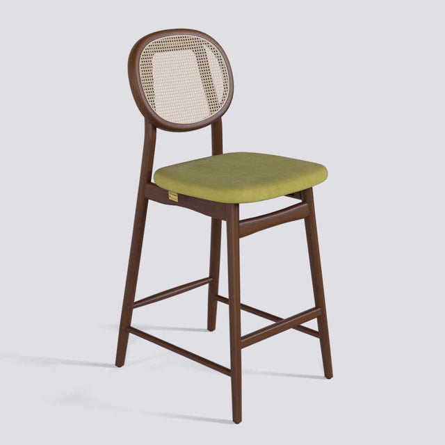 Fresco Bar Stool in Wooden Base With Cane | 633