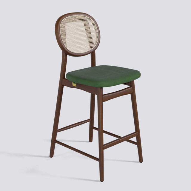Fresco Bar Stool in Wooden Base With Cane | 633