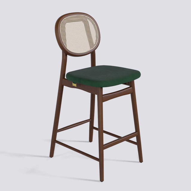 Fresco Bar Stool in Wooden Base With Cane | 633
