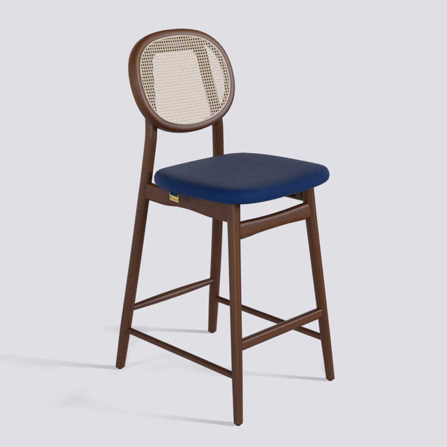 Fresco Bar Stool in Wooden Base With Cane | 633
